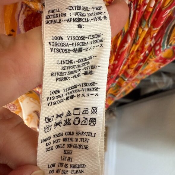 Free People Carmen Off the Shoulder Jumpsuit Orange Red Paisley XS - Picture 11 of 14